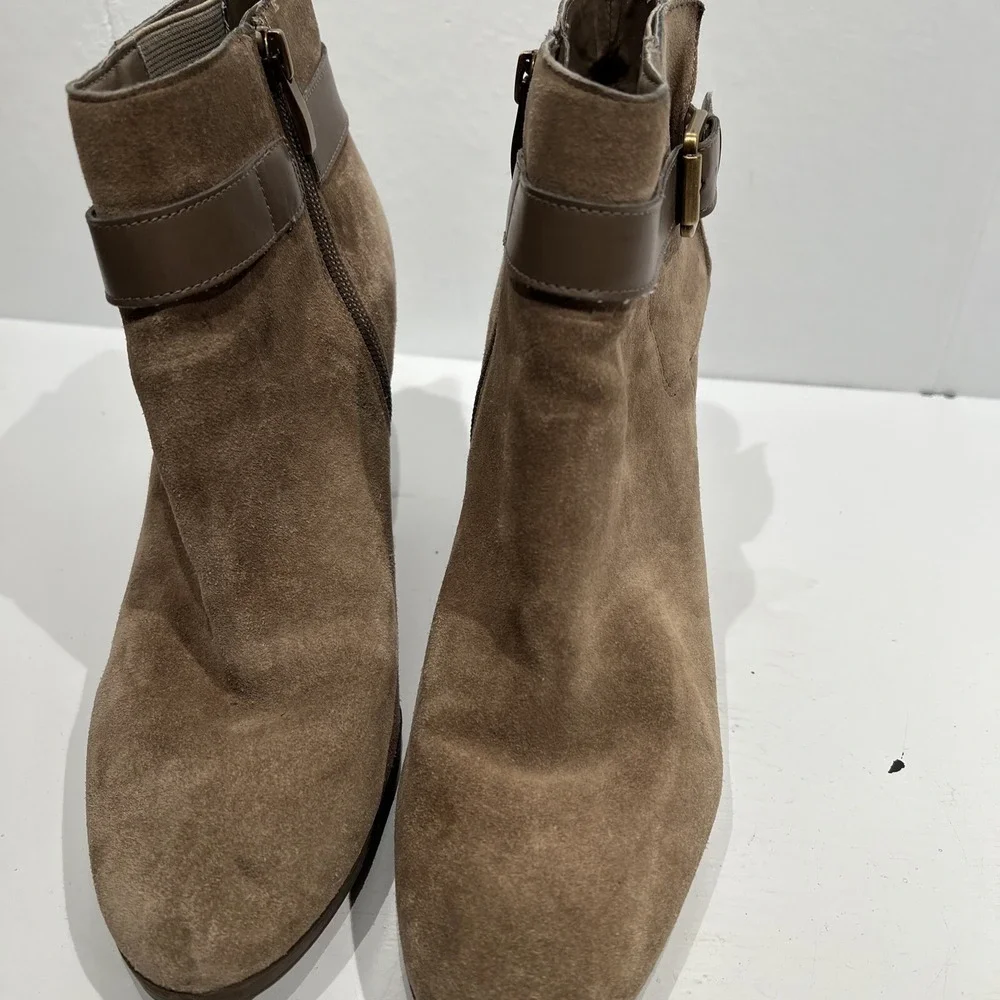 Franco‎ Sarto Suede Boots with Ankle Buckle Detail - Idrina Desert Brown 9.5